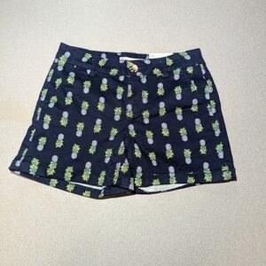 So low rise favorite mid women's shorts navy pineapple print Size 3